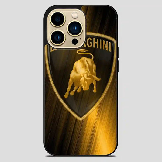 Lamborghini Logo Gold iPhone 14 Pro Max Case