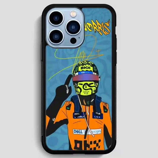 Lando Norris Cartoon iPhone 13 Pro Max Case