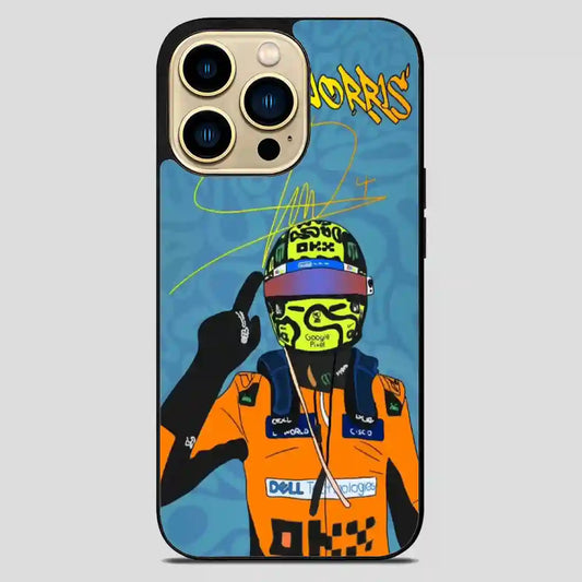 Lando Norris Cartoon iPhone 14 Pro Max Case