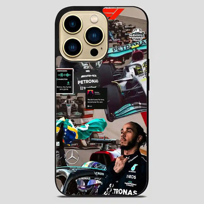 Lewis Hamilton Collage Car iPhone 14 Pro Max Case