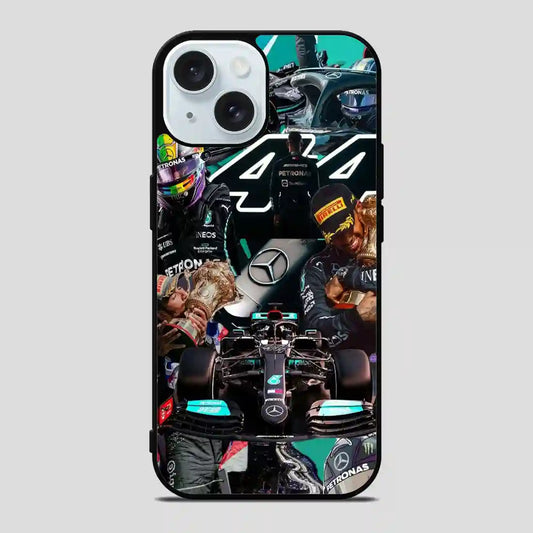 Lewis Hamilton Collage Fvintage iPhone 15 Case