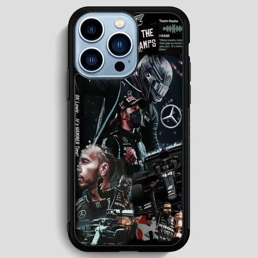 Lewis Hamilton Mercedes Benz Collage iPhone 13 Pro Max Case