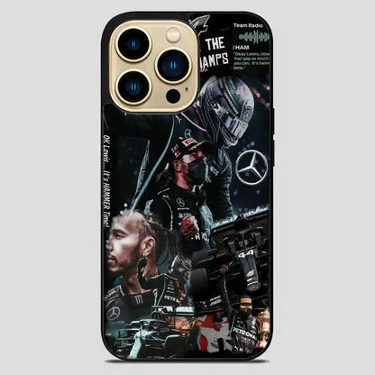 Lewis Hamilton Mercedes Benz Collage iPhone 14 Pro Max Case