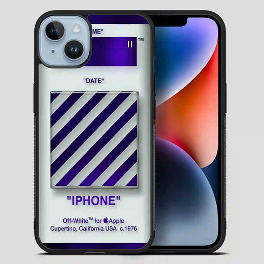 Off White Purple iPhone 14 Plus Case