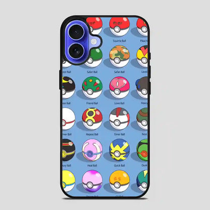 Pokeball All Character iPhone 16 Case