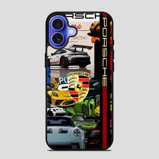 Porschase Logo Collage iPhone 16 Case