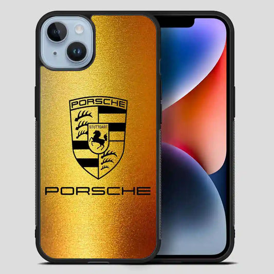 Porsche Logo Gold Car iPhone 14 Plus Case