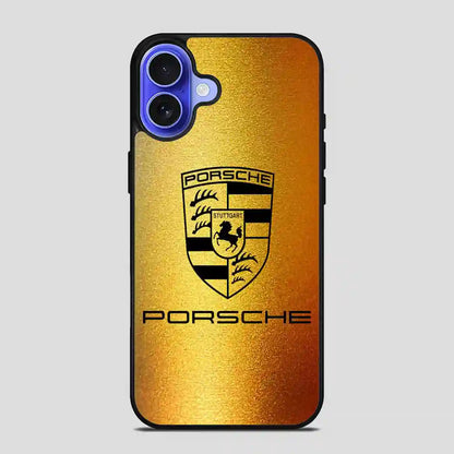 Porsche Logo Gold iPhone 16 Case