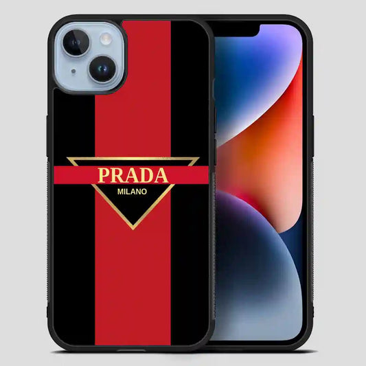 Prada Milano Red Simple iPhone 14 Plus Case