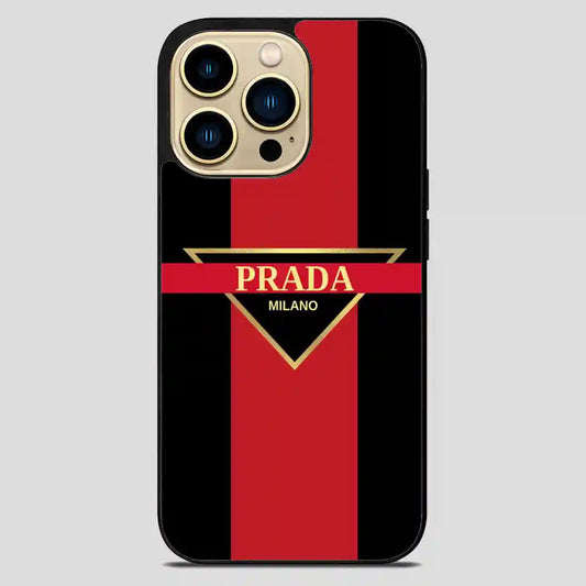 Prada Milano Red Simple iPhone 14 Pro Max Case