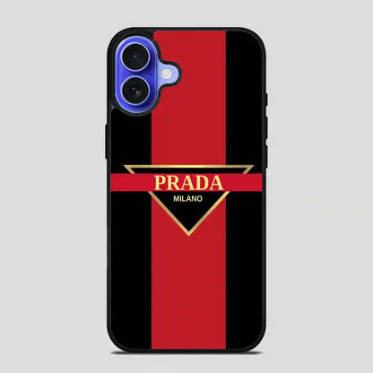 Prada Milano Red Simple iPhone 16 Case