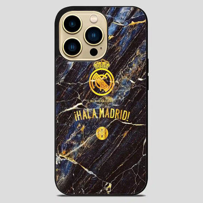 Real Madrid Logo Luxury Marble iPhone 14 Pro Max Case