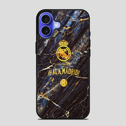 Real Madrid Logo Luxury Marble iPhone 16 Case