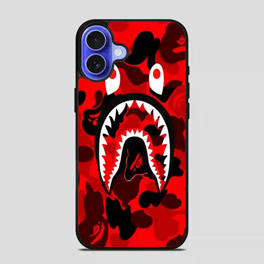 Red Shark Bape iPhone 16 Case