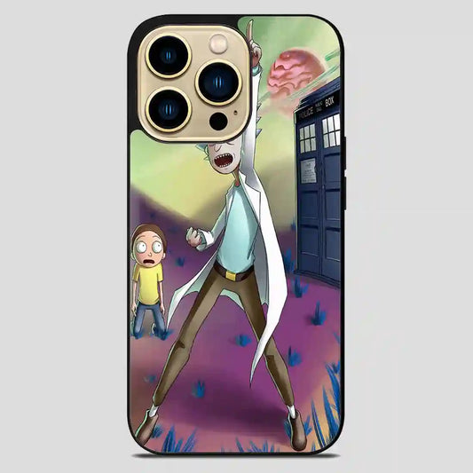 Rick And Morty In Tardis iPhone 14 Pro Max Case