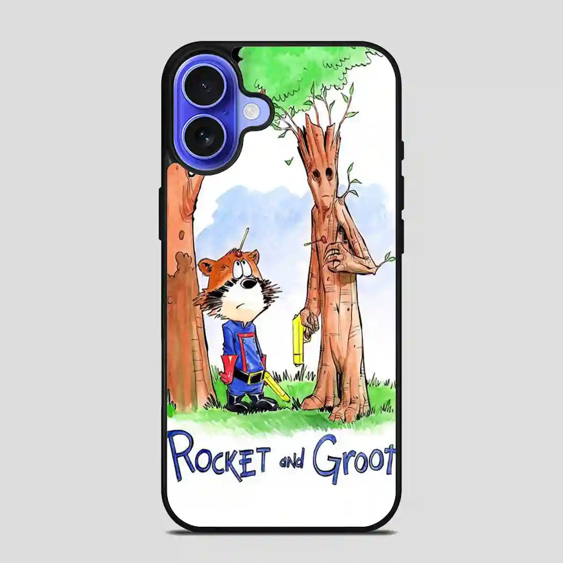 Rocket Groot Calvin Hobbes Tree iPhone 16 Case