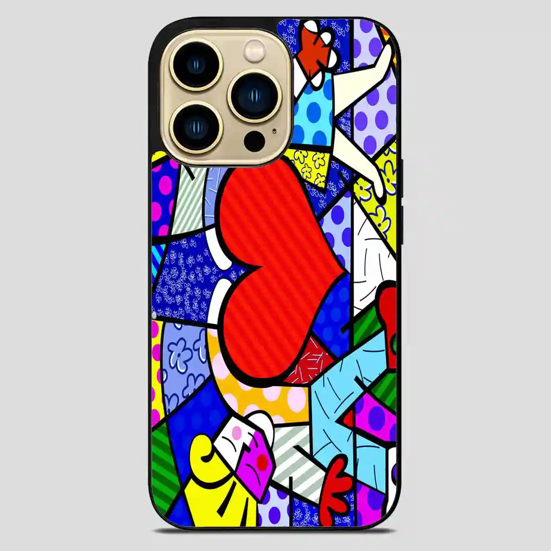 Romero Britto Chick Art Lovers iPhone 14 Pro Max Case