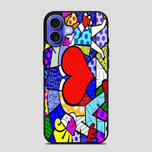 Romero Britto Chick Art Lovers iPhone 16 Case