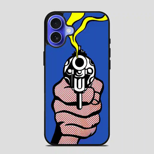 Roy Lichtenstein Gun In America iPhone 16 Case