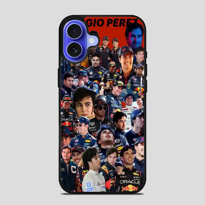 Sergio Perez Collage Fvintage iPhone 16 Case