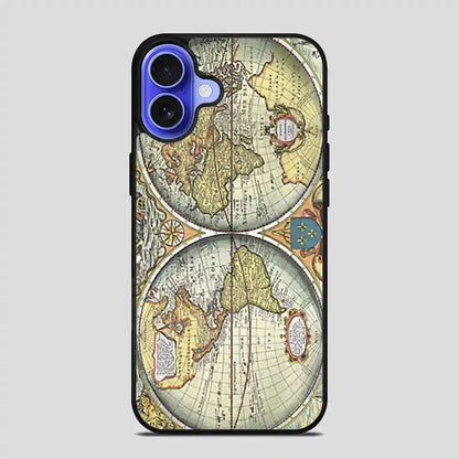 Silver Map iPhone 16 Case