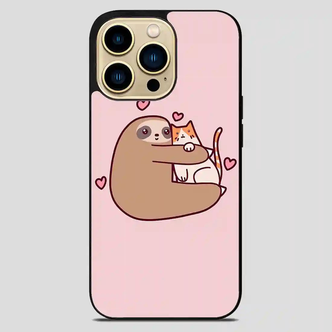 Sloth Loves Cat iPhone 14 Pro Max Case