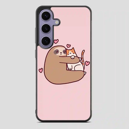 Sloth Loves Cat Samsung Galaxy S24 Case