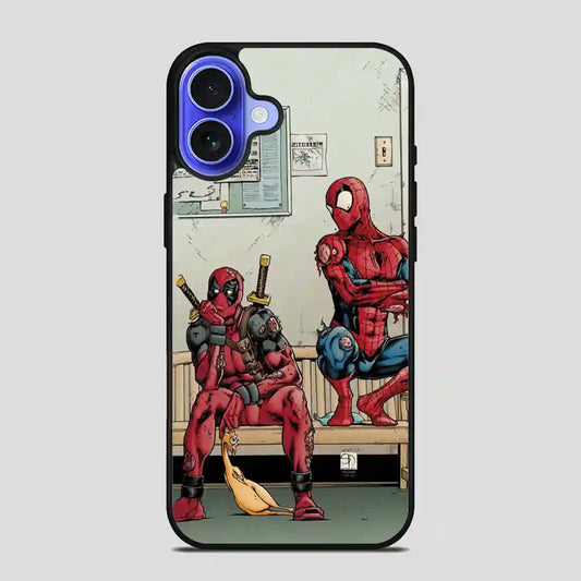 Spiderman And Deadpoll Funny iPhone 16 Case