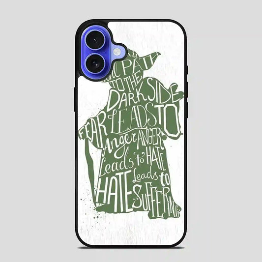 Star Wars Yoda Jedi Typography Quote iPhone 16 Case