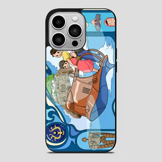 Studio Ghibli Castle In The Sky Laputa Art Nouveau iPhone 14 Pro Case