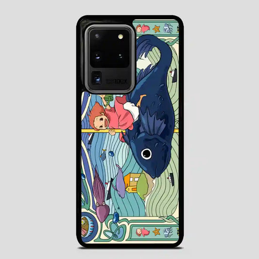 Studio Ghibli Ponyo Running On Fish Samsung Galaxy S20 Ultra Case