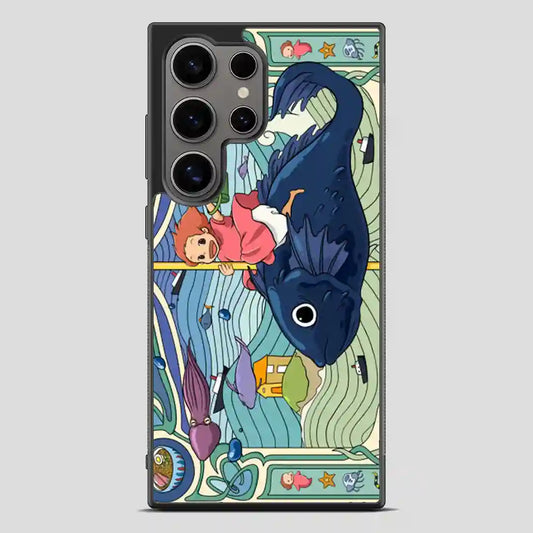 Studio Ghibli Ponyo Running On Fish Samsung Galaxy S24 Ultra Case