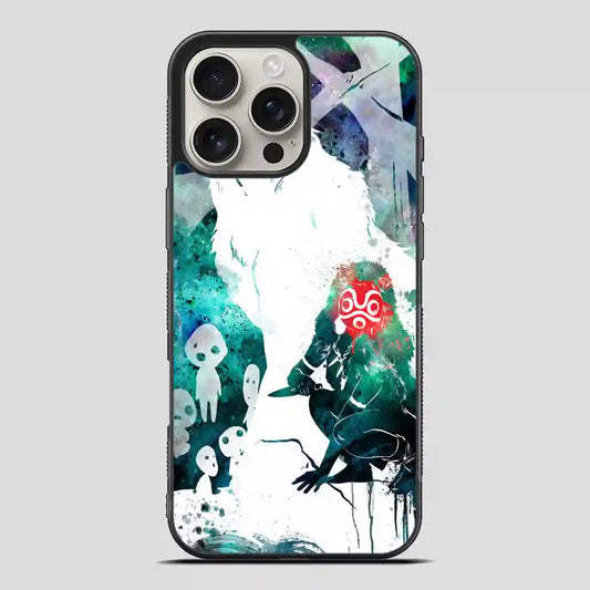 Studio Ghibli Princess Mononoke Ft San Of The Wolf Tribe Watercolor iPhone 16 Pro Max Case