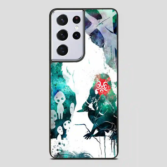 Studio Ghibli Princess Mononoke Ft San Of The Wolf Tribe Watercolor Samsung Galaxy S21 Ultra Case