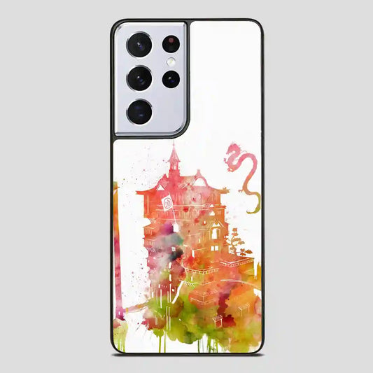 Studio Ghibli Spirited Away Bathhouse With Haku And No Face Watercolor Samsung Galaxy S21 Ultra Case