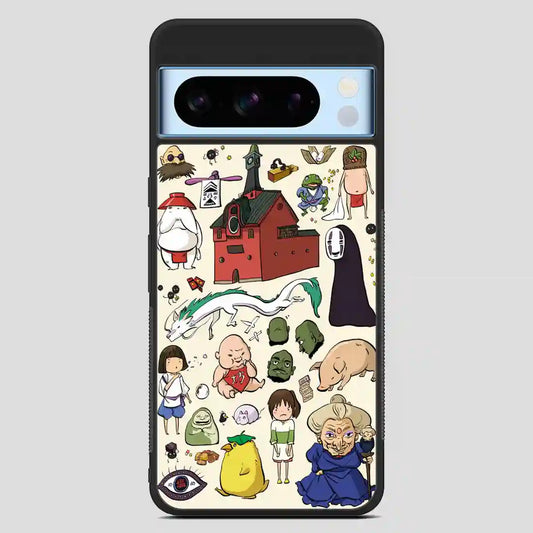 Studio Ghibli Spirited Away Characters Doodle Google Pixel 8 Pro Case