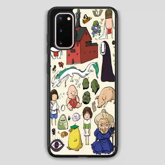 Studio Ghibli Spirited Away Characters Doodle Samsung Galaxy S20 Case