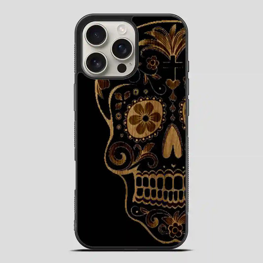 Sugar Skull Wood Print iPhone 16 Pro Max Case