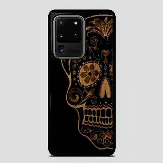 Sugar Skull Wood Print Samsung Galaxy S20 Ultra Case