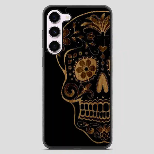 Sugar Skull Wood Print Samsung Galaxy S23 Case