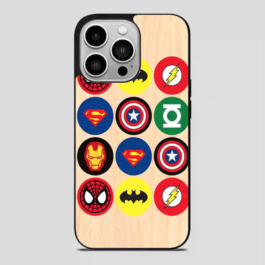 Superhero Cupcake Circles iPhone 14 Pro Case