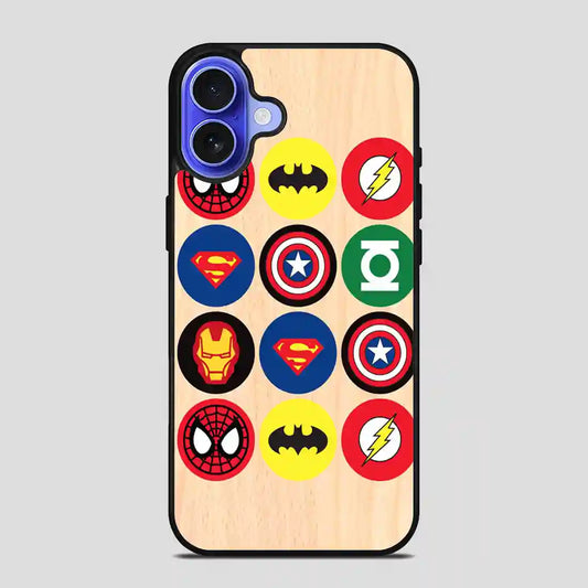 Superhero Cupcake Circles iPhone 16 Case