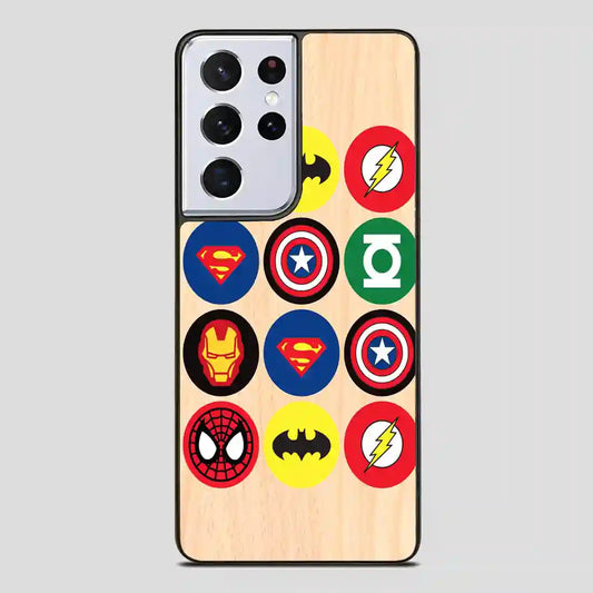 Superhero Cupcake Circles Samsung Galaxy S21 Ultra Case