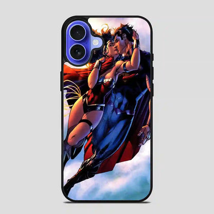 Superman And Wonder Woman Kiss iPhone 16 Case