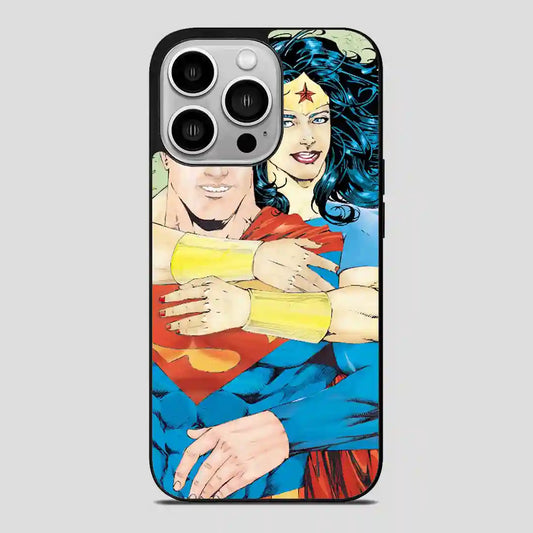 Superman And Wonder Woman Retro iPhone 14 Pro Case