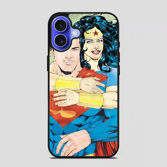 Superman And Wonder Woman Retro iPhone 16 Case