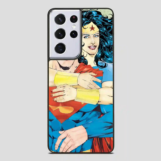 Superman And Wonder Woman Retro Samsung Galaxy S21 Ultra Case