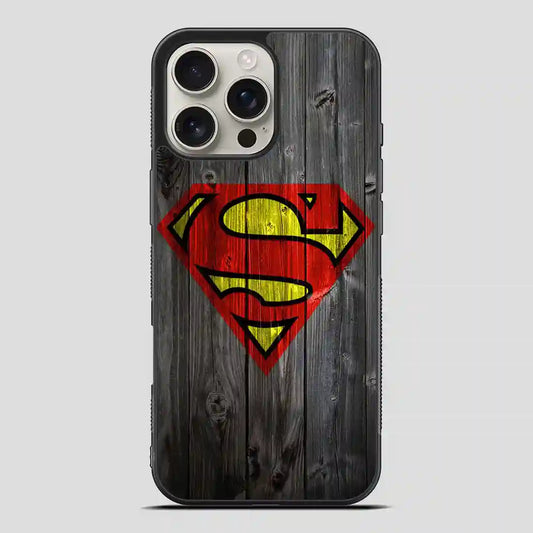 Superman Logo In Wood iPhone 16 Pro Max Case