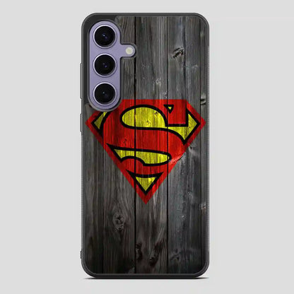 Superman Logo In Wood Samsung Galaxy S24 Case