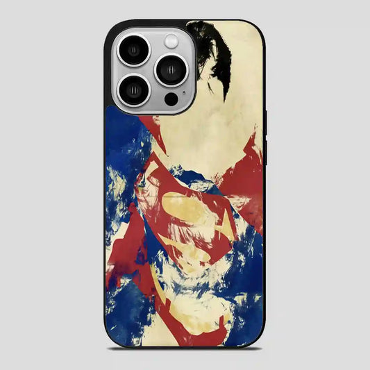 Superman Painting Watercolor iPhone 14 Pro Case